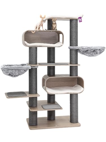 Petrebels Kratzbaum Holz, Virgo 196 cm, Design XXL Kratzbaum große Katzen, Eiche-Altgrau Look Petrebels Kratzbaum Holz, Virgo 196 cm, Design XXL Kratzbaum große Katzen, Eiche-Altgrau Look von Petrebels