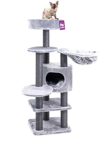 Petrebels Kratzbaum Jane 138 cm, Leicht zu erklimmen, Premium Qualität, ideal für ältere senioren Katzen, Farbe Grau Petrebels Kratzbaum Jane 138 cm, Leicht zu erklimmen, Premium Qualität, ideal für ältere senioren Katzen, Farbe Grau von Petrebels