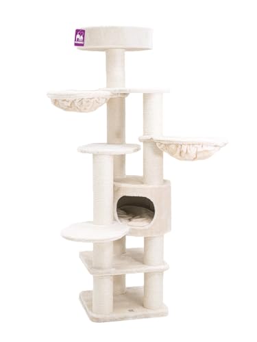 Petrebels Kratzbaum Jane 175 cm, Leicht zu erklimmen, Premium Qualität, mit Dicke Ø 12 cm stämme, ideal für ältere senioren Katzen, Farbe Beige/Creme Petrebels Kratzbaum Jane 175 cm, Leicht zu erklimmen, Premium Qualität, mit Dicke Ø 12 cm stämme, ideal für ältere senioren Katzen, Farbe Beige/Creme von Petrebels