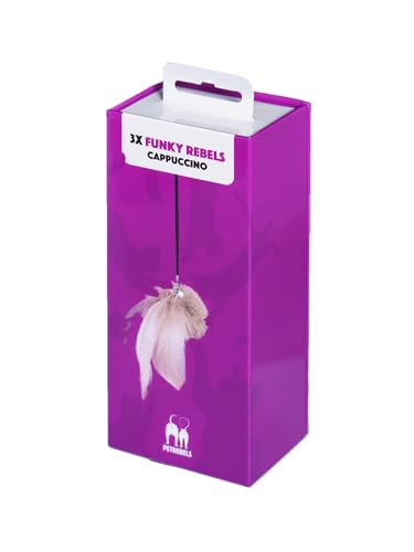 Petrebels Kratzbaum Spielzeug für Katzen, 3 Stück in Geschenkbox, Spielball mit Feder zur Montage am Kratzbaum, Funky Rebels Federbälle, Farbe Cappuccino Petrebels Kratzbaum Spielzeug für Katzen, 3 Stück in Geschenkbox, Spielball mit Feder zur Montage am Kratzbaum, Funky Rebels Federbälle, Farbe Cappuccino von Petrebels