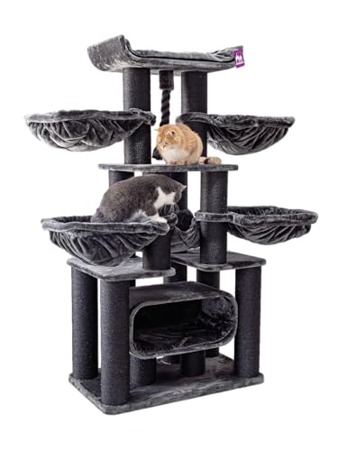 Petrebels Kratzbaum XXL, Skyline 186 cm, Maine Coon Kratzbaum für große Katzen, Farbe Schwarz Petrebels Kratzbaum XXL, Skyline 186 cm, Maine Coon Kratzbaum für große Katzen, Farbe Schwarz von Petrebels