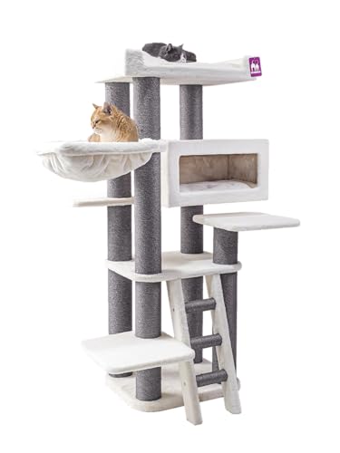 Petrebels Maine Coon Kratzbaum, Estate 170 cm, XXL Kratzbaum für große Katzen, Farbe Off-White Petrebels Maine Coon Kratzbaum, Estate 170 cm, XXL Kratzbaum für große Katzen, Farbe Off-White von Petrebels