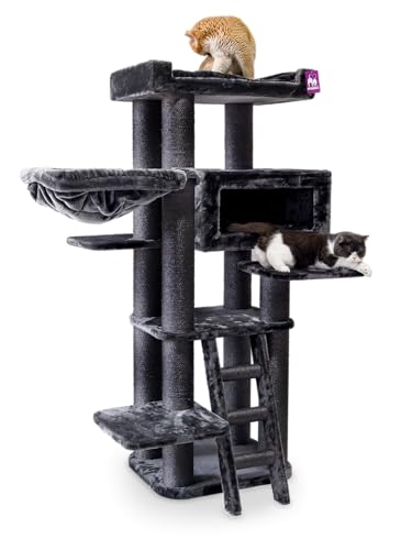 Petrebels Maine Coon Kratzbaum, Estate 170 cm, XXL Kratzbaum für große Katzen, Farbe Schwarz Petrebels Maine Coon Kratzbaum, Estate 170 cm, XXL Kratzbaum für große Katzen, Farbe Schwarz von Petrebels