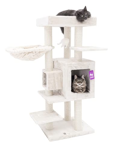 Petrebels Premium Qualität Kratzbaum, Cleopatra 134 cm hoch, Design Katzenkratzbaum mit XL Liegemulde, Katzenhöhle und Ø 9 cm Stämme, Farbe Beige/Creme Petrebels Premium Qualität Kratzbaum, Cleopatra 134 cm hoch, Design Katzenkratzbaum mit XL Liegemulde, Katzenhöhle und Ø 9 cm Stämme, Farbe Beige/Creme von Petrebels
