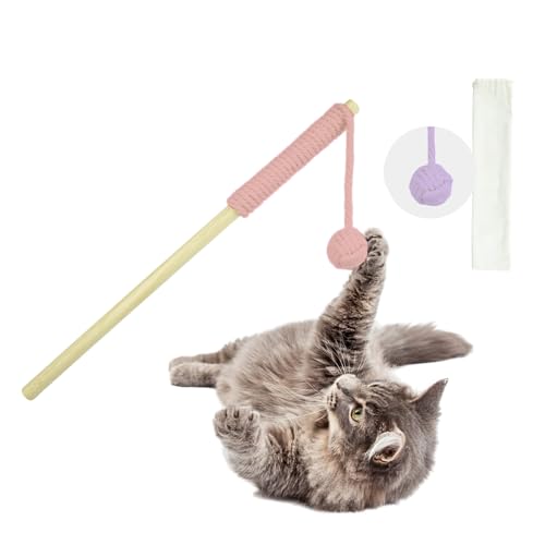 Petriumph® Katzenspielangel | Katzenspielzeug Interaktiv | Katzenspielzeug Selbstbeschäftigung | Katzenangel und Katzen Intelligenzspielzeug in einem | Katzen Beschäftigung (Rosa-Lila) von Petriumph