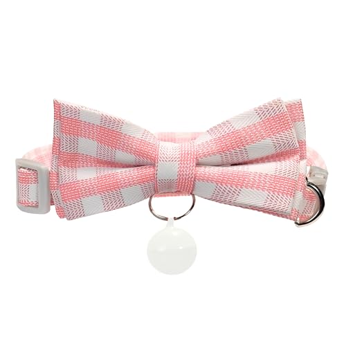 Petrypet Katzenhalsband, abnehmbare Fliege mit Glöckchen, Sicherheitsschnalle für Mädchen und Jungen, verstellbar, kariert, für Katzen, Kätzchen, Haustierhalsband, Zubehör, Rosa Petrypet Katzenhalsband, abnehmbare Fliege mit Glöckchen, Sicherheitsschnalle für Mädchen und Jungen, verstellbar, kariert, für Katzen, Kätzchen, Haustierhalsband, Zubehör, Rosa von Petrypet