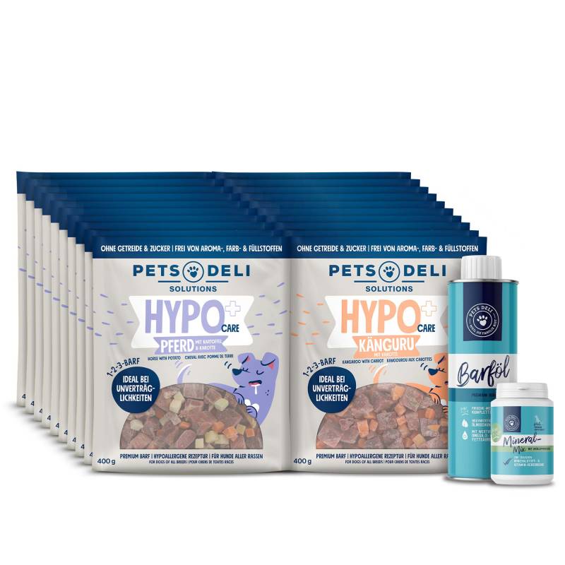 BARF Vorratspaket Sensitiv für Hunde - Komplettpaket mit Öl und Mineral-Mix / 20x400g von Pets Deli