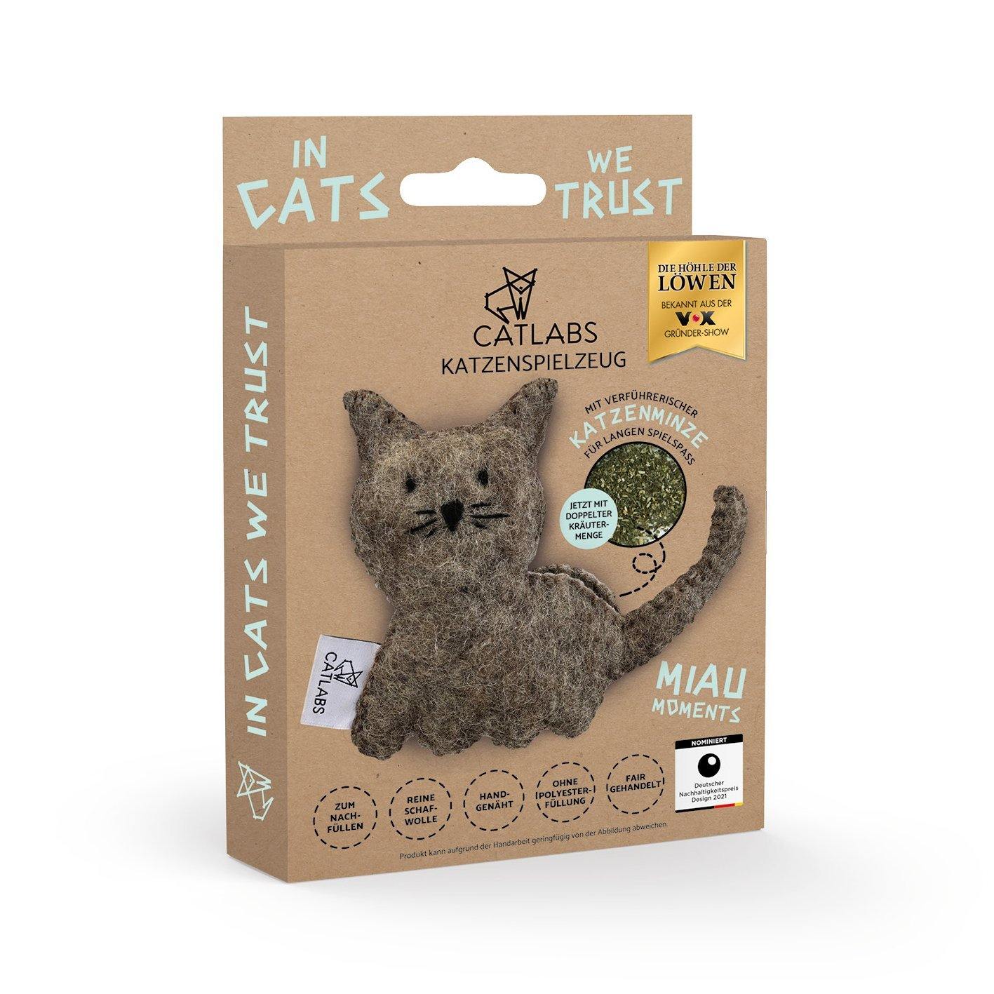 Catlabs Katzenspielzeug Flauschiges Spieltier - Standard - Fledermaus von Pets Deli
