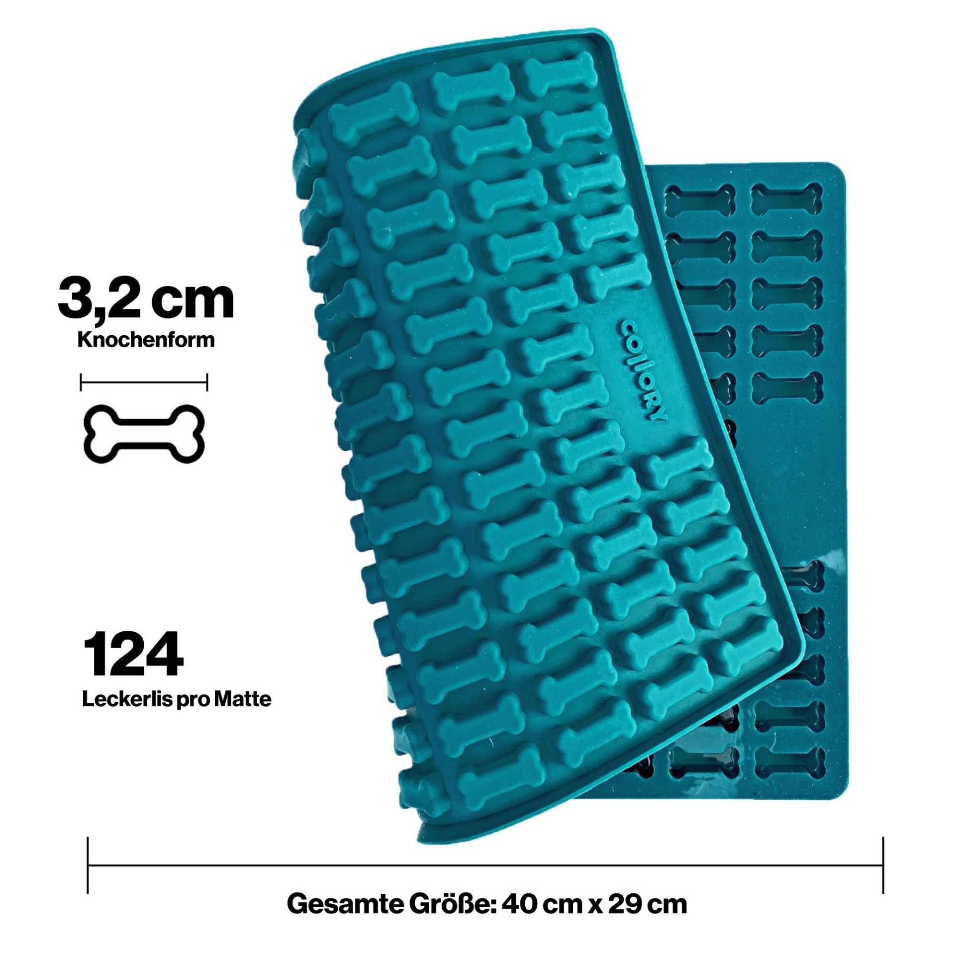 Collory Backmatte - Knochen - Petrol/3.2cm Collory Backmatte - Knochen - Petrol/3.2cm von Pets Deli