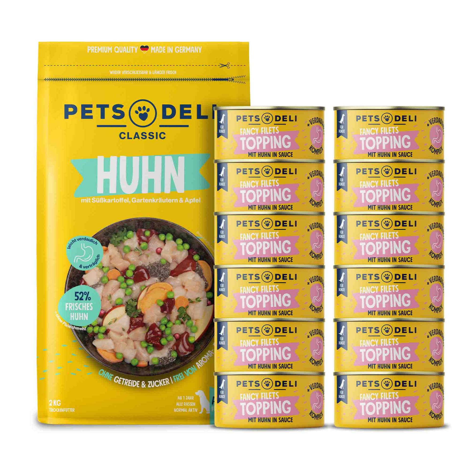 Fancy Filet Topping Huhn Probierpaket für Hunde - 2840g - 2840g von Pets Deli