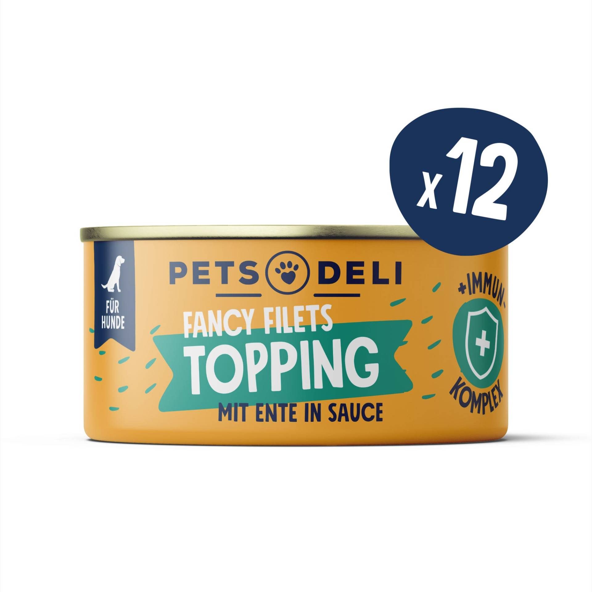 Fancy Filets Topping mit Ente in Soße für Hunde - 12x70g - 12x70g von Pets Deli