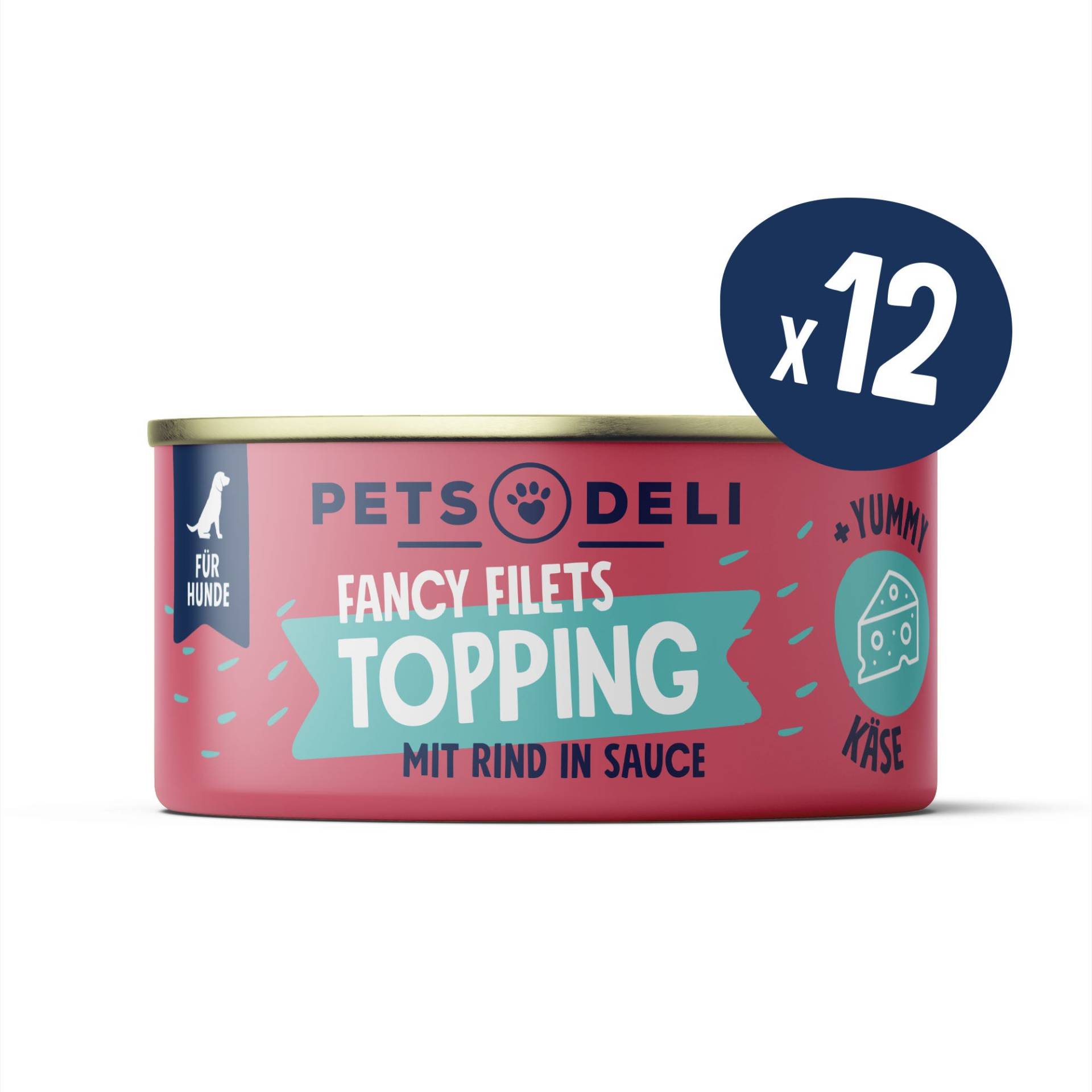 Fancy Filets Topping mit Rind in Soße für Hunde - 12x70g - 12x70g von Pets Deli