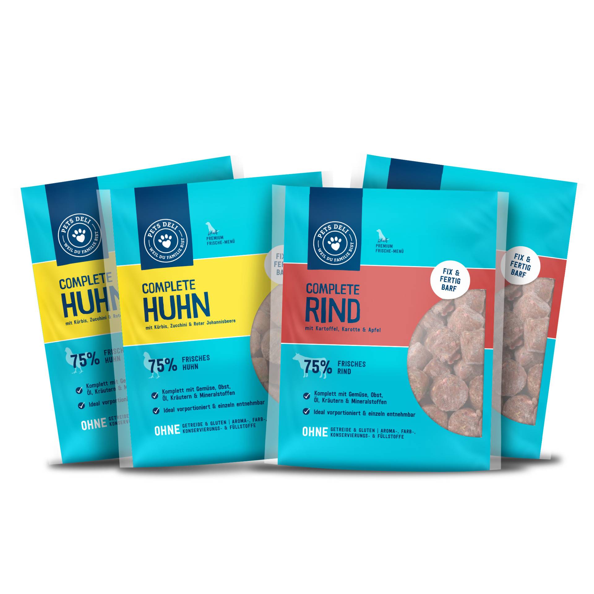 Frische-Menü Complete Paket Rind & Huhn für Hunde - 3000g von Pets Deli