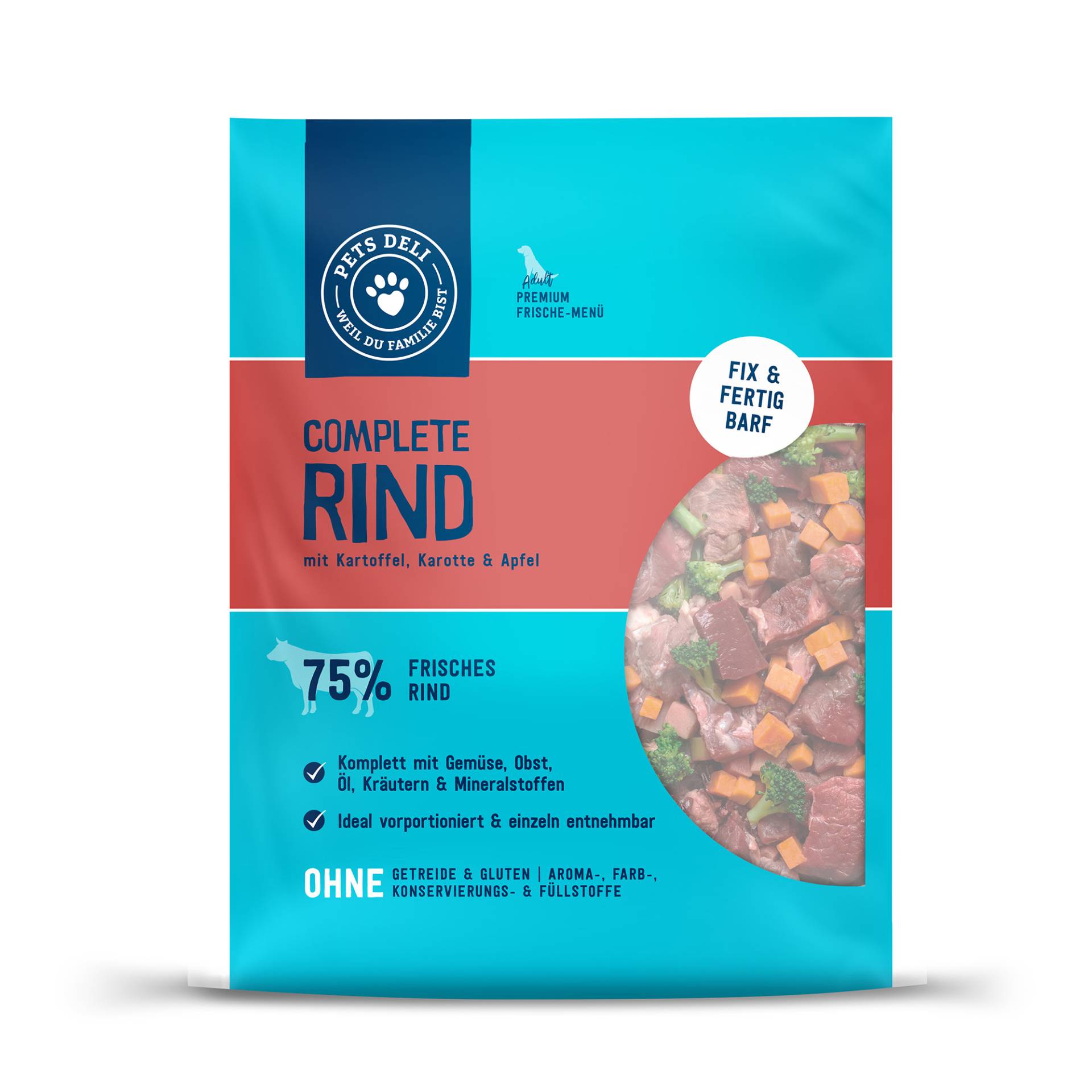 BARF Rind für Hunde - 750g / 5er Pack ✓ 100% Lebensmittelqualität ✓ Adult von Pets Deli von Pets Deli