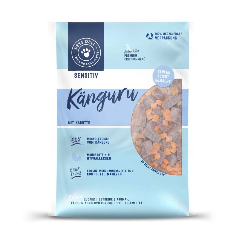 BARF Känguru mit Öl & Mineral-Mix für Hunde - 200g / 20er Pack ✓ 100% Lebensmittelqualität ✓ Adult von Pets Deli von Pets Deli