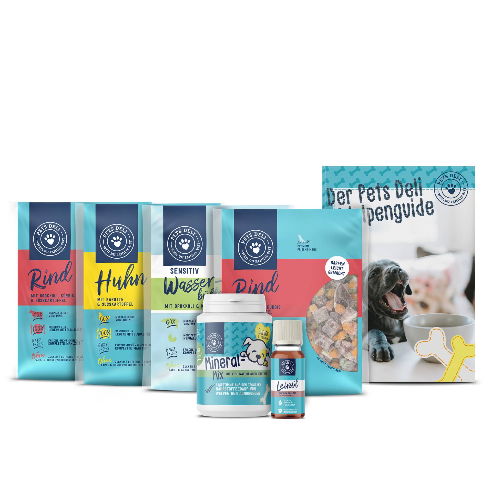 BARF Rind mit Öl & Mineral-Mix für Hunde - 400g / 20er Pack ✓ 100% Lebensmittelqualität ✓ Welpen von Pets Deli von Pets Deli