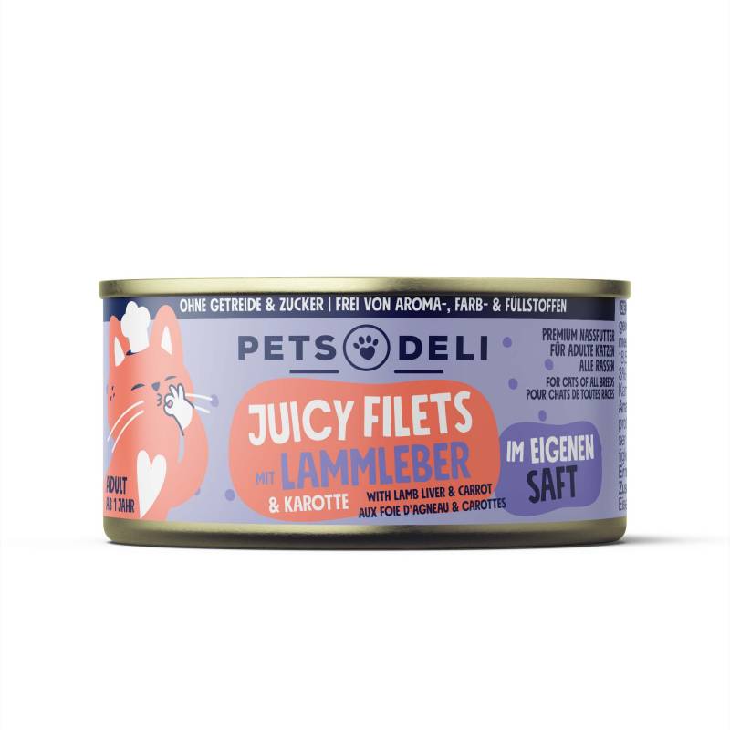 Juicy Filets Huhn mit Lammleber und Karotte - 36x70g von Pets Deli