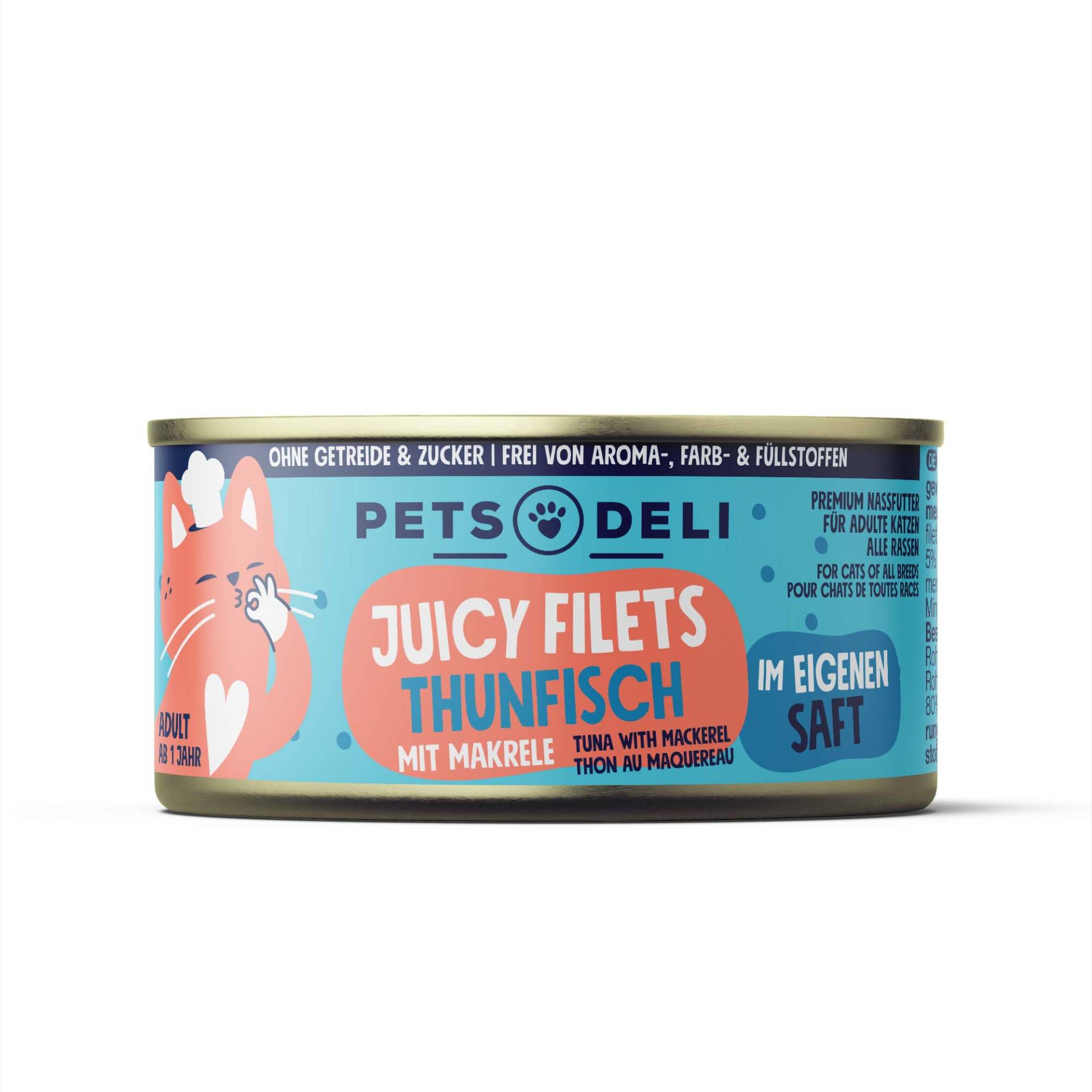 Juicy Filets Thunfisch mit Makrele - 36x70g Juicy Filets Thunfisch mit Makrele - 36x70g von Pets Deli