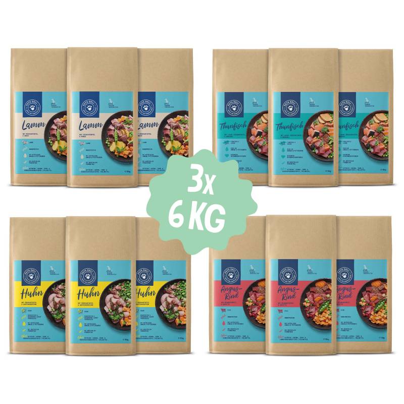 Trockenfutter Super Sparpaket 3x6kg sortenrein für Hunde - 3x6kg Rind von Pets Deli