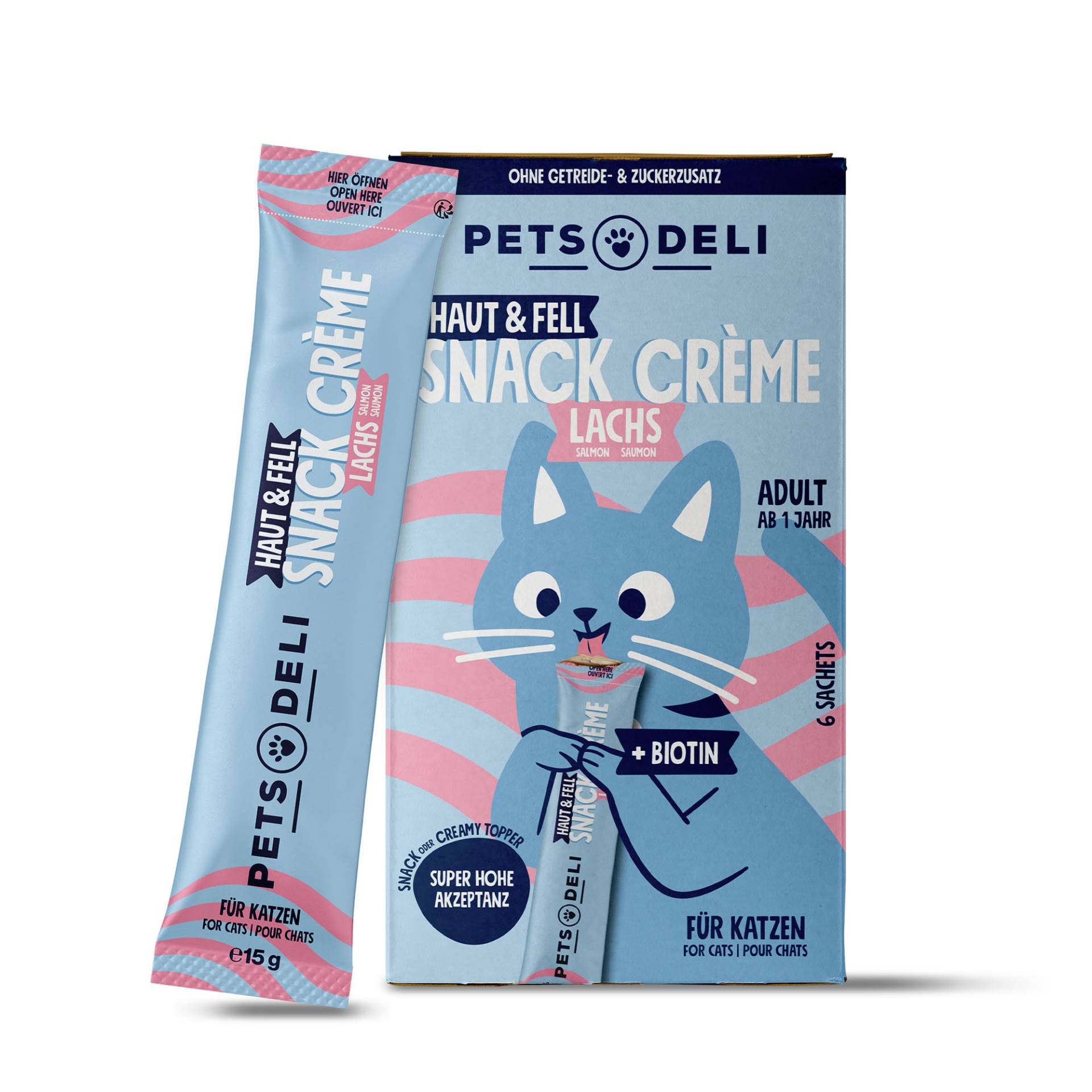 Leckerli Krill für Katzen - 6x15g / 8er Pack ✓ getreidefrei & zuckerfrei ✓ Adult von Pets Deli von Pets Deli