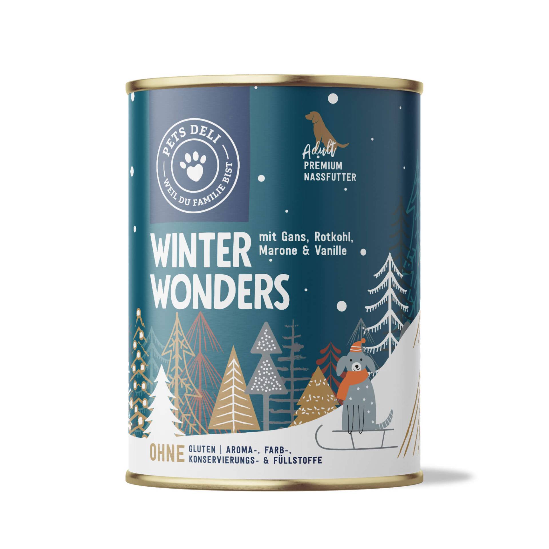 "Limited" Nassfutter Winter Wonders mit Gans für Hunde - 400g / Einzeldose "Limited" Nassfutter Winter Wonders mit Gans für Hunde - 400g / Einzeldose von Pets Deli