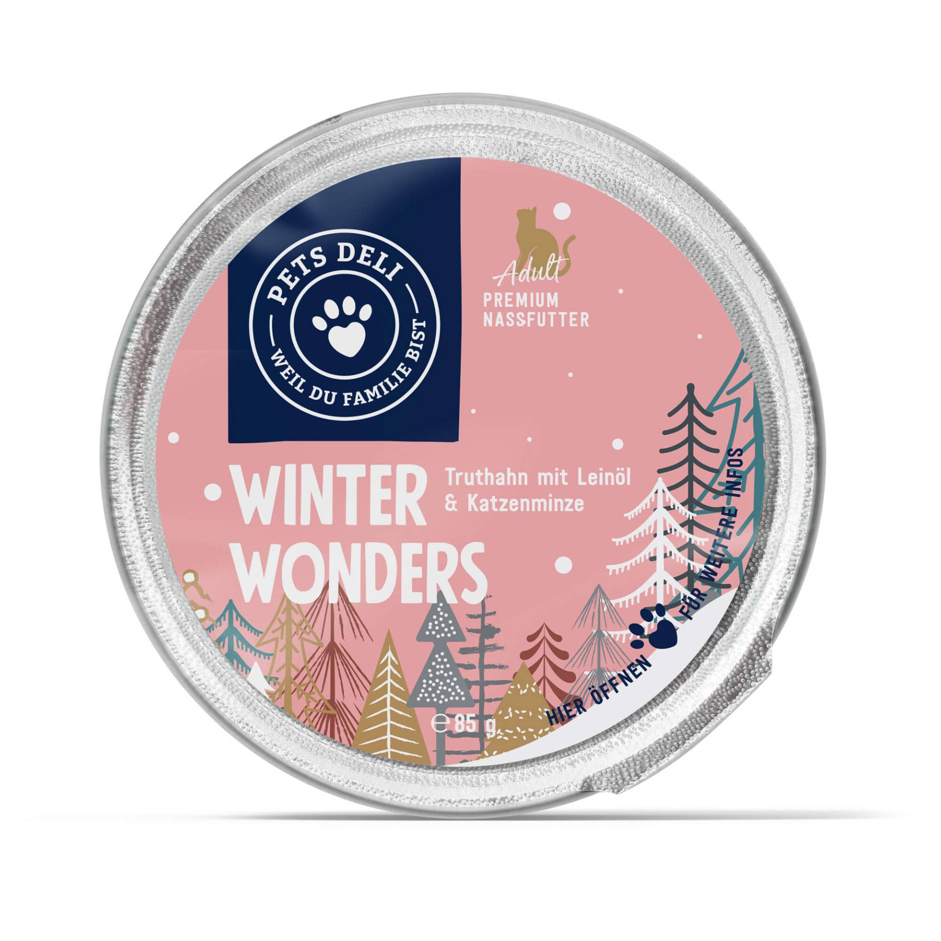 "Limited" Winter Wonders Nassfutter Pure Meat Truthahn mit Leinöl für Katzen - 85g / 12x85g von Pets Deli