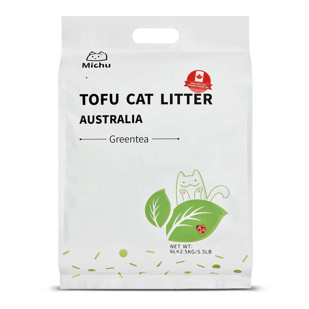 MichuPet Katzenstreu aus Tofu - Grüner Tee - Grüner Tee / 6 Liter von Pets Deli