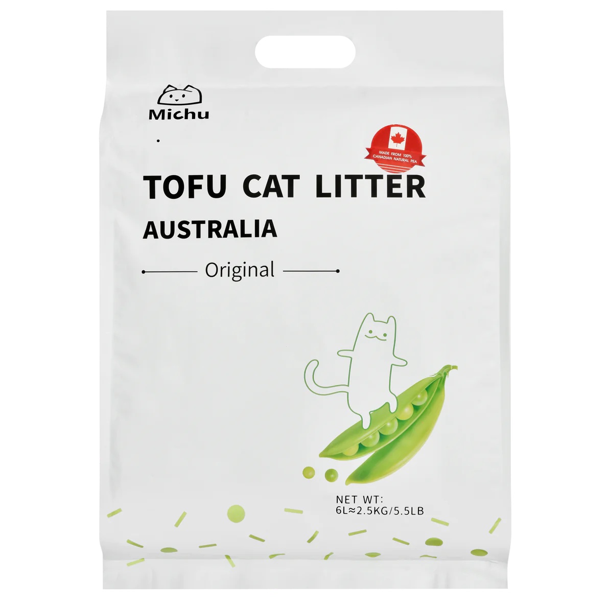 MichuPet Katzenstreu aus Tofu - Original - Original / 6 Liter von Pets Deli