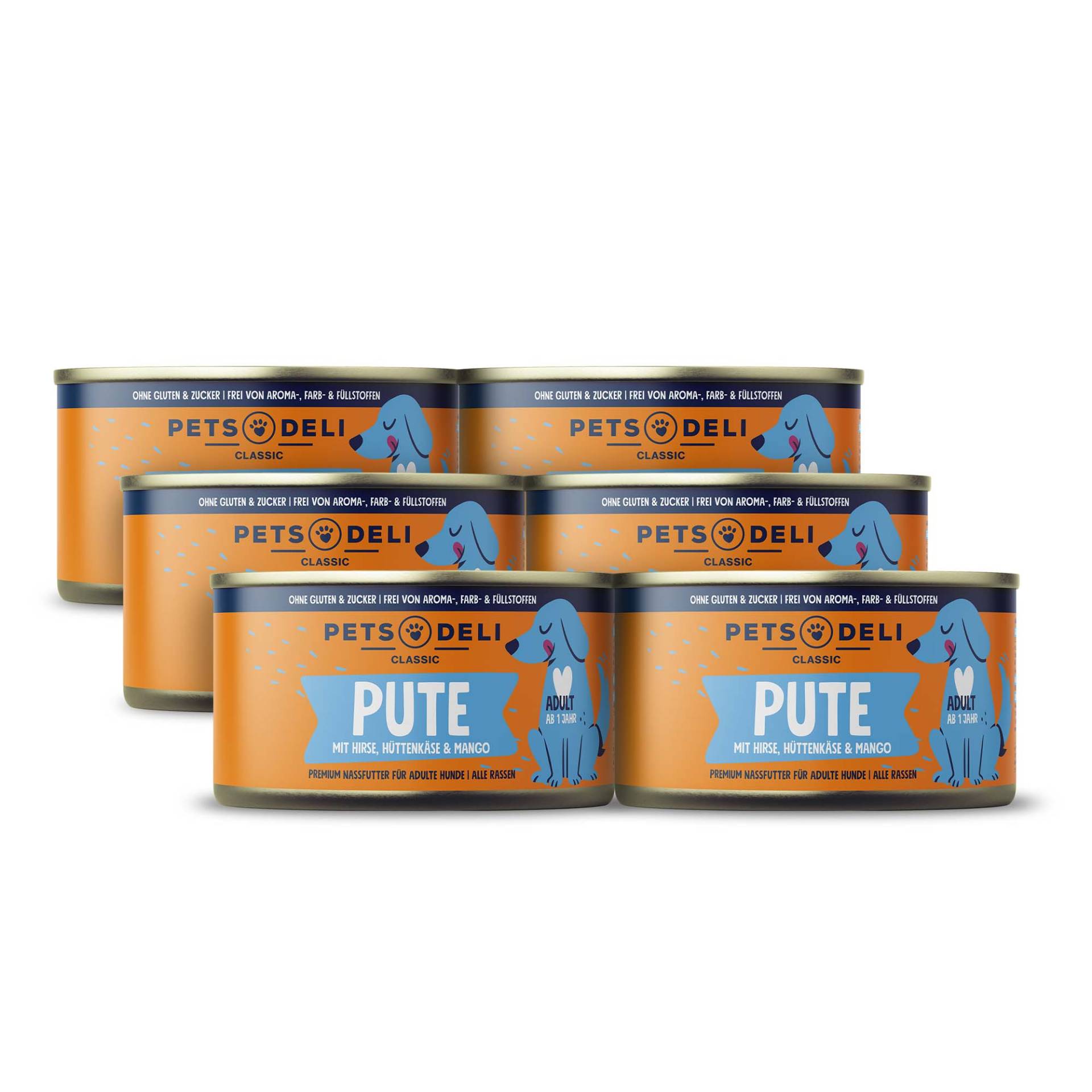 Nassfutter Pute für Hunde - 200g / 6er Pack ✓ getreidefrei & zuckerfrei ✓ Adult von Pets Deli Nassfutter Pute für Hunde - 200g / 6er Pack ✓ getreidefrei & zuckerfrei ✓ Adult von Pets Deli von Pets Deli