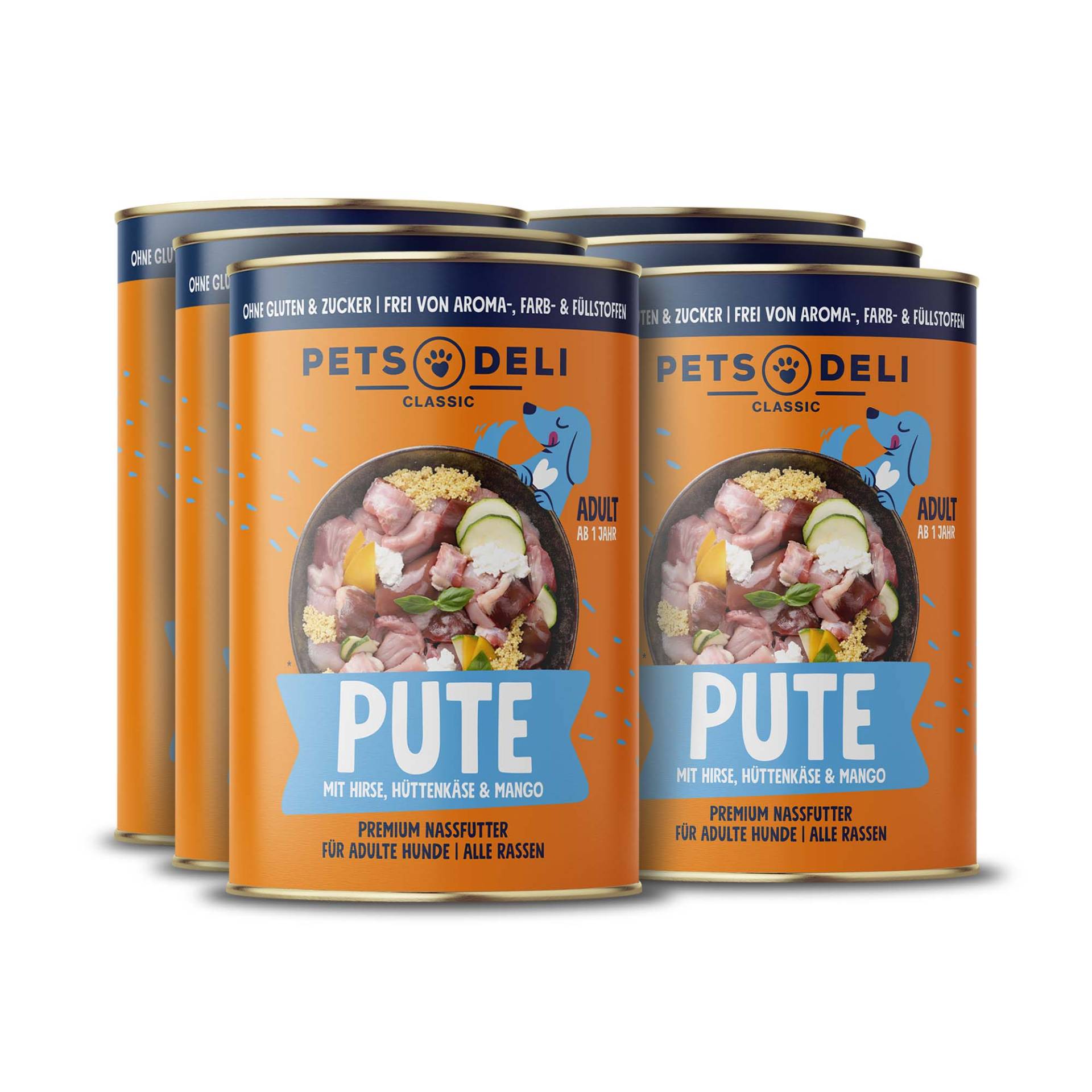 Nassfutter Pute für Hunde - 800g / 6er Pack ✓ getreidefrei & zuckerfrei ✓ Adult von Pets Deli Nassfutter Pute für Hunde - 800g / 6er Pack ✓ getreidefrei & zuckerfrei ✓ Adult von Pets Deli von Pets Deli