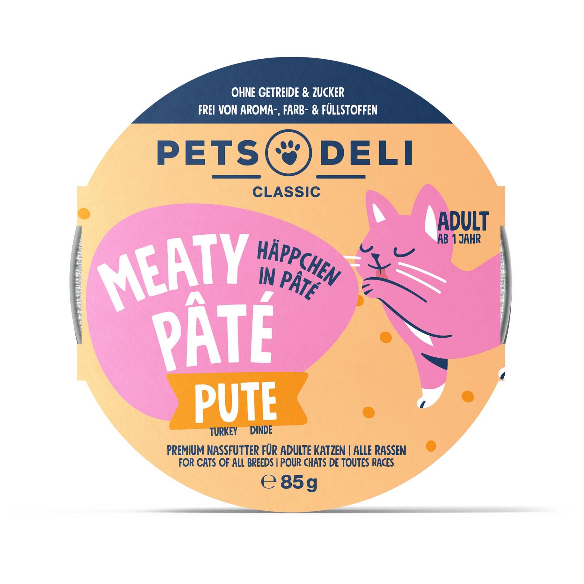 Nassfutter "Feinschmecker Pâté" Pute - 85g / Einzeldose von Pets Deli