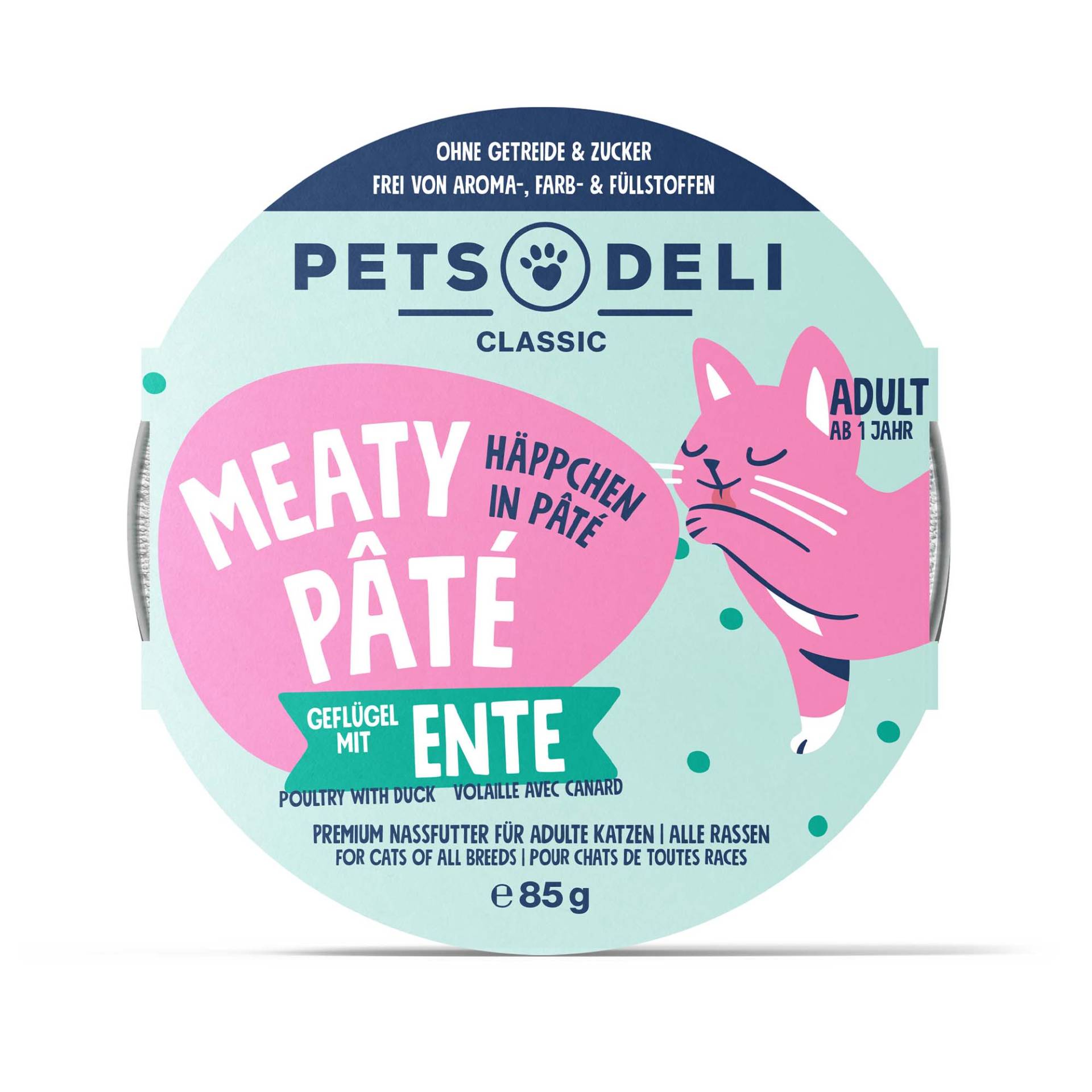Nassfutter "Meaty Pâté" Geflügel mit Ente - 85g / Einzeldose von Pets Deli
