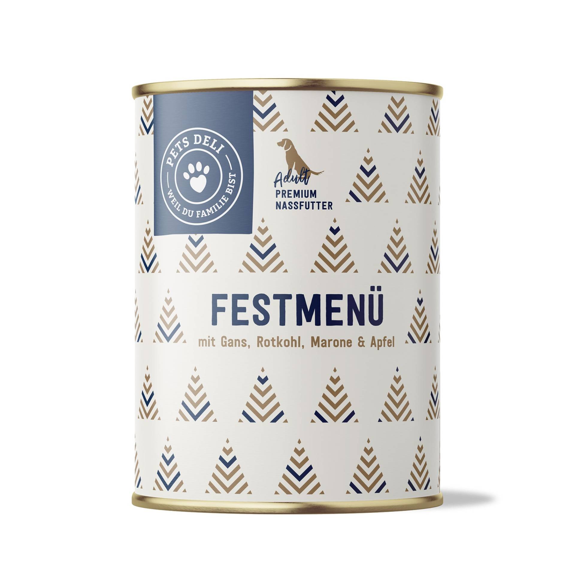Nassfutter Festmenü mit Gans, Rotkohl, Marone & Apfel für Hunde - 400g / 6er Pack von Pets Deli