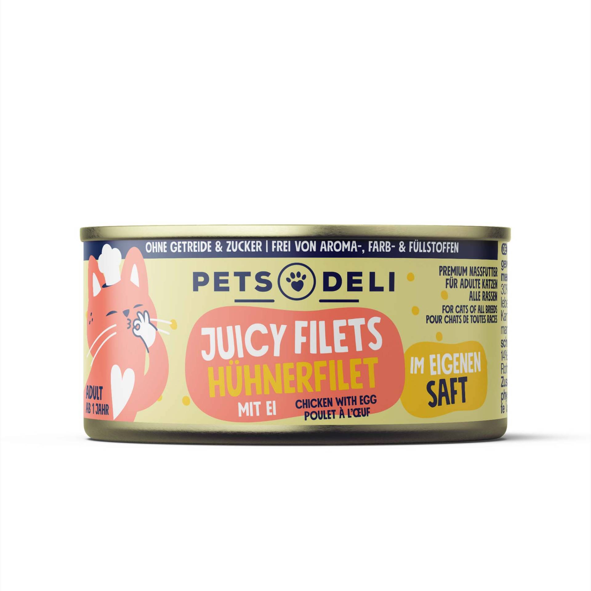 Nassfutter "Juicy Filets" Huhn mit Ei - 70g von Pets Deli