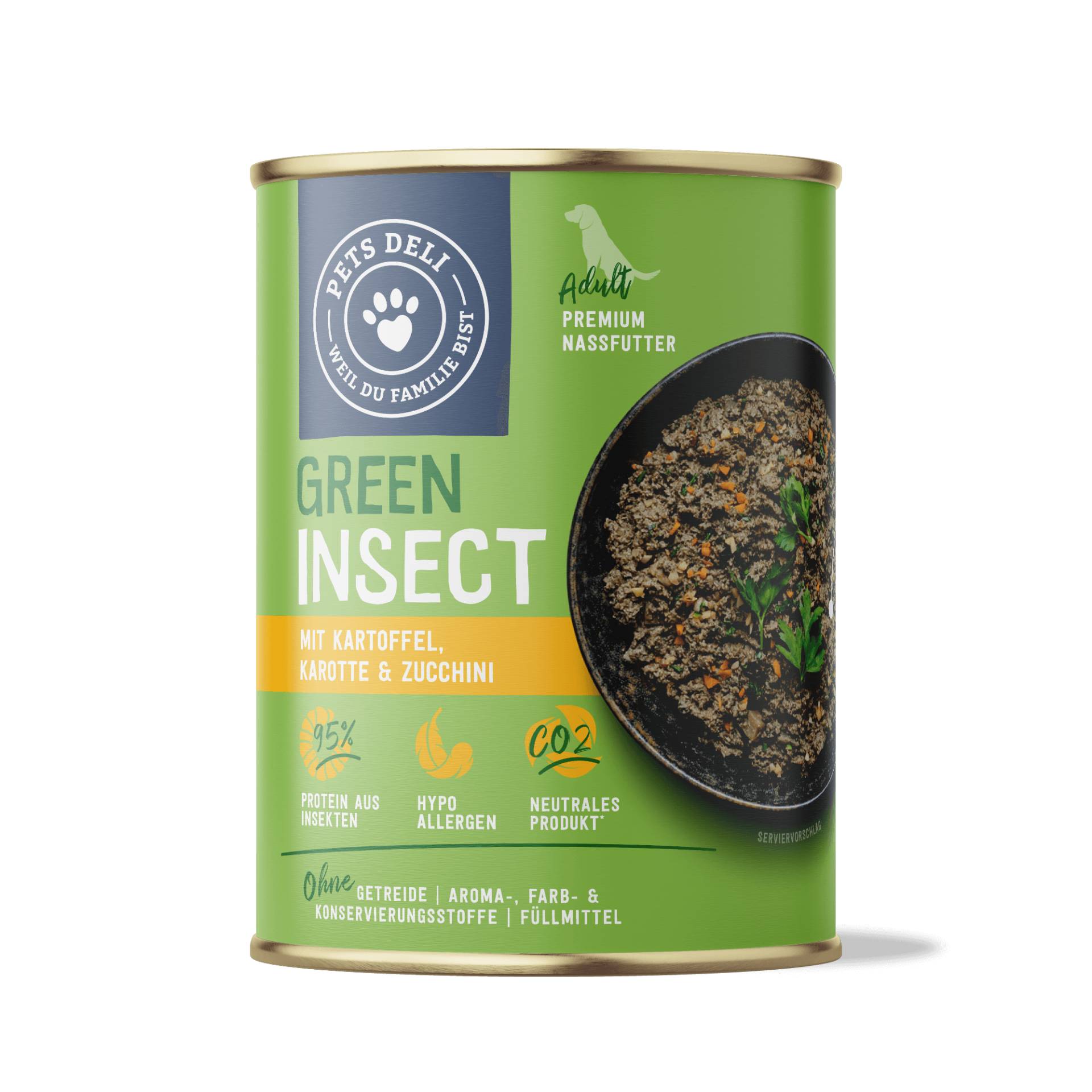 Nassfutter Insekt mit Kartoffel für Hunde - 375g / 6er Pack ✓ die leckere Fleischalternative ✓ Adult von Pets Deli von Pets Deli