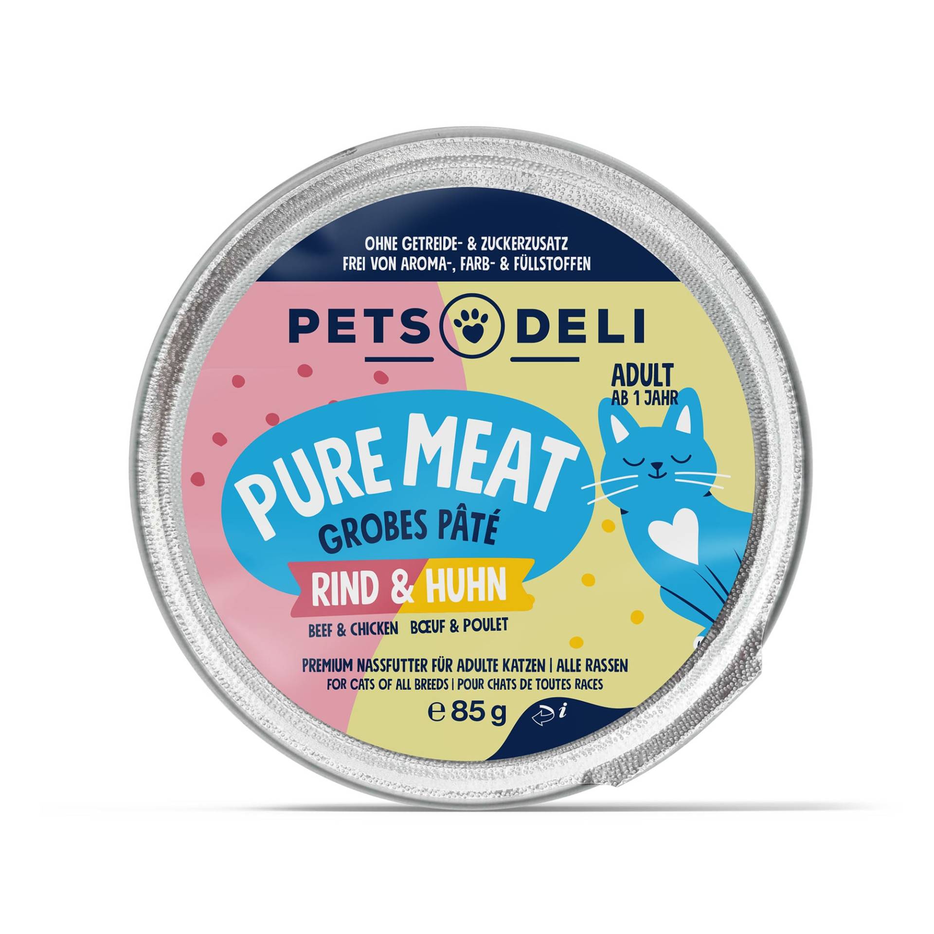 Nassfutter Huhn für Katzen - 200g / 6er Pack ✓ getreidefrei & zuckerfrei ✓ Adult von Pets Deli von Pets Deli