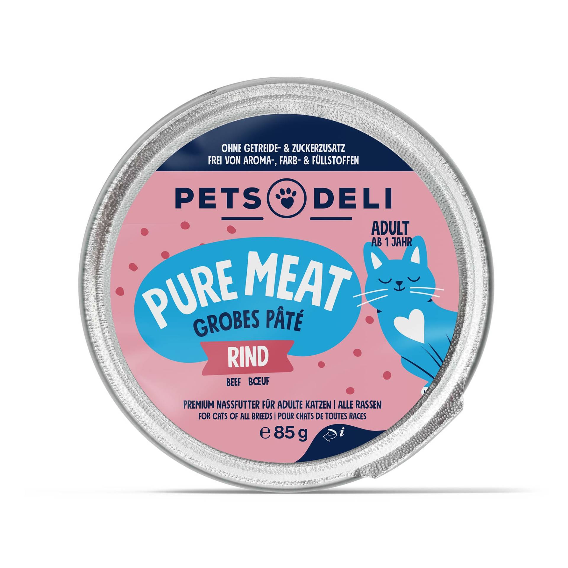 Nassfutter Huhn für Katzen - 85g / 12er Pack ✓ getreidefrei & zuckerfrei ✓ Adult von Pets Deli von Pets Deli