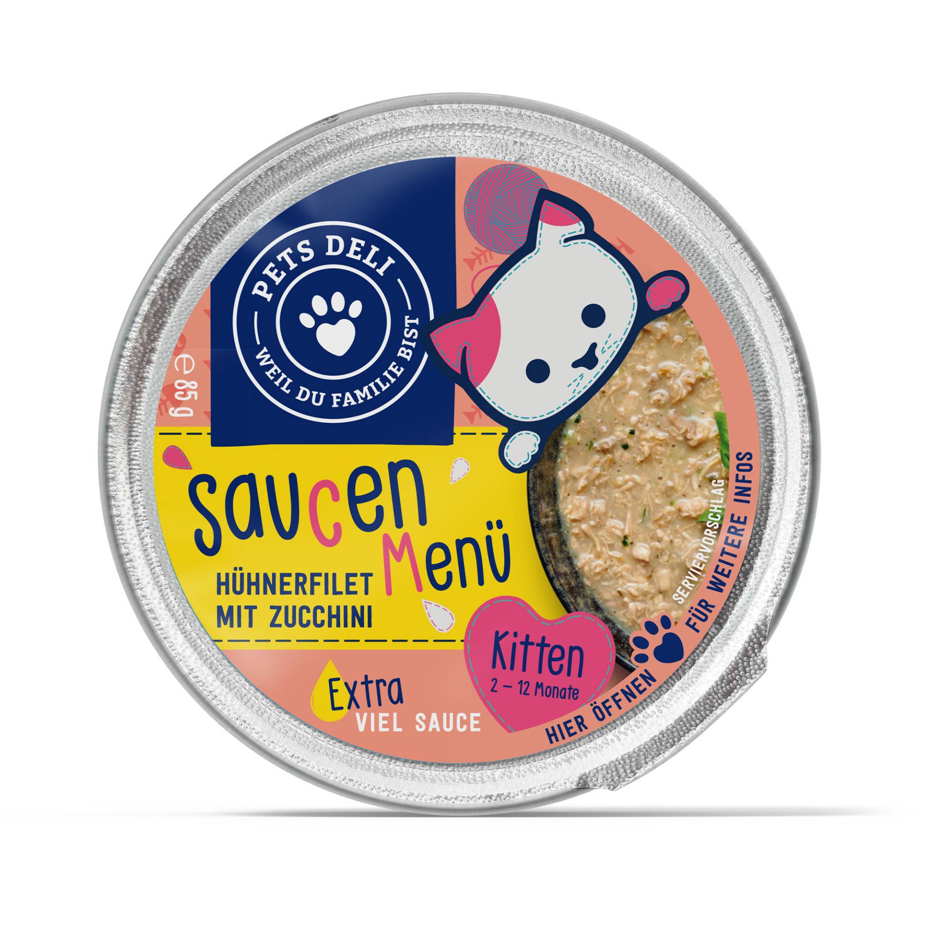 Nassfutter Huhn für Katzen - 85g  / 12er Pack ✓ getreidefrei & zuckerfrei ✓ Kitten von Pets Deli von Pets Deli