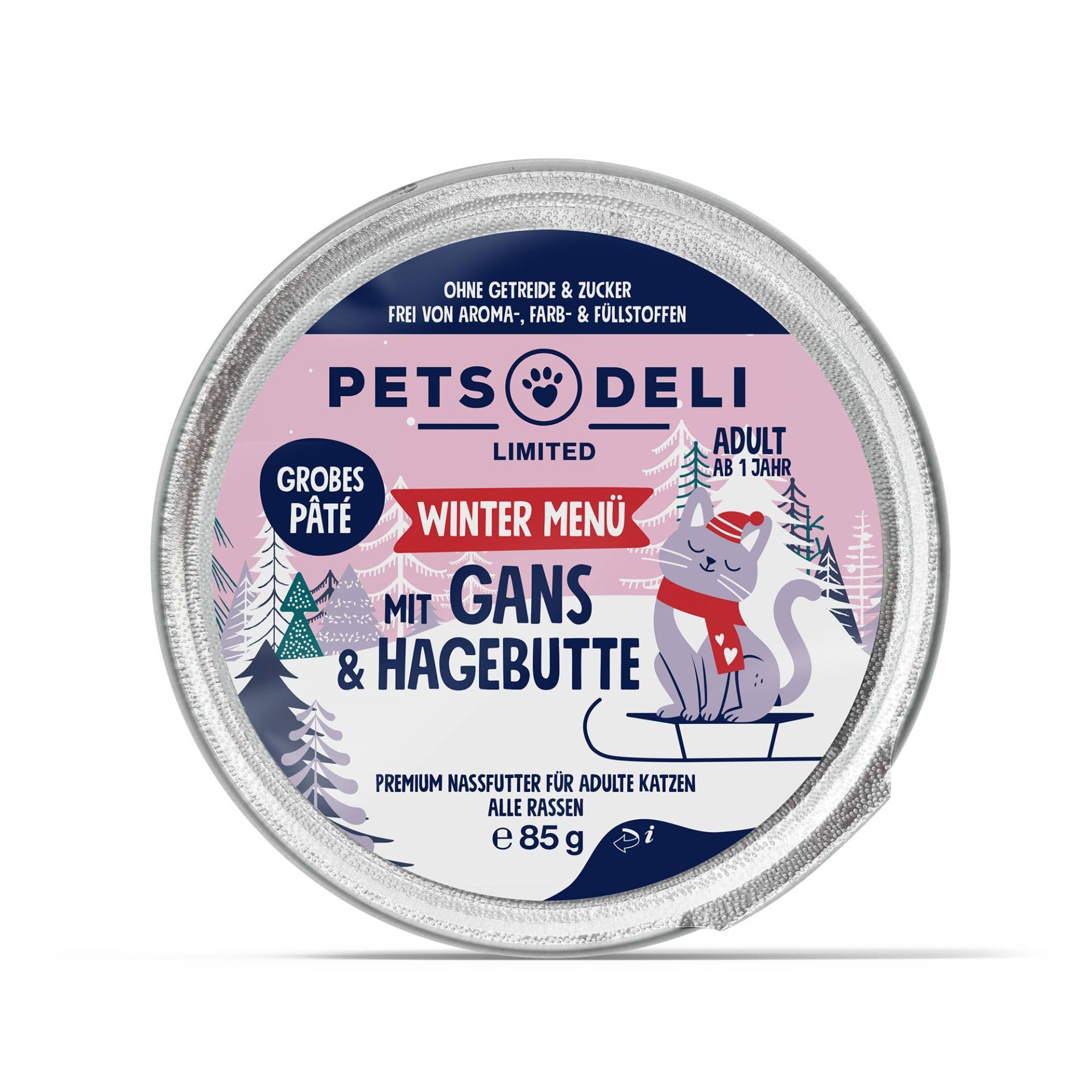 Nassfutter Limited Edition Winter Menü mit Gans und Hagebutte für Katzen - 85g Nassfutter Limited Edition Winter Menü mit Gans und Hagebutte für Katzen - 85g von Pets Deli