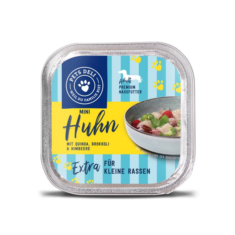 Nassfutter Huhn für Hunde - 100g / 16er Pack ✓ getreidefrei & zuckerfrei ✓ Adult von Pets Deli von Pets Deli