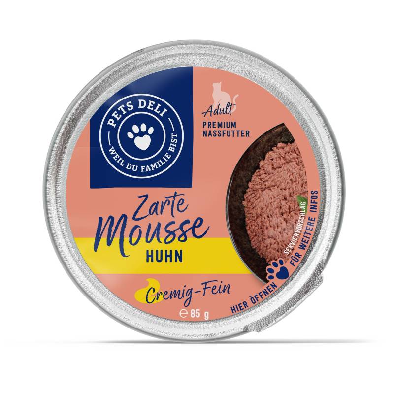 Nassfutter Mousse Huhn für Katzen - 85g / 12er Pack von Pets Deli