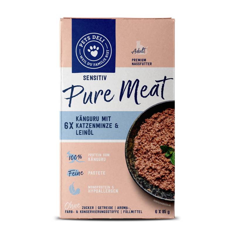 Nassfutter "Pure Meat" Känguru mit Katzenminze - 200g / Einzeldose von Pets Deli