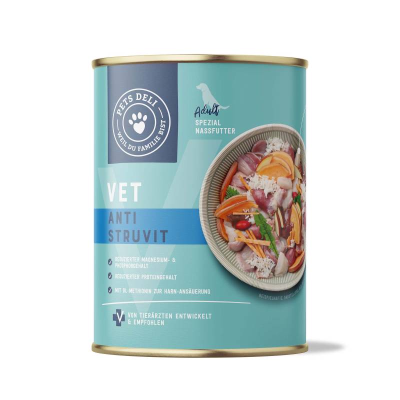 Nassfutter VET Anti Struvit für Hunde - 400g / 6er Pack von Pets Deli