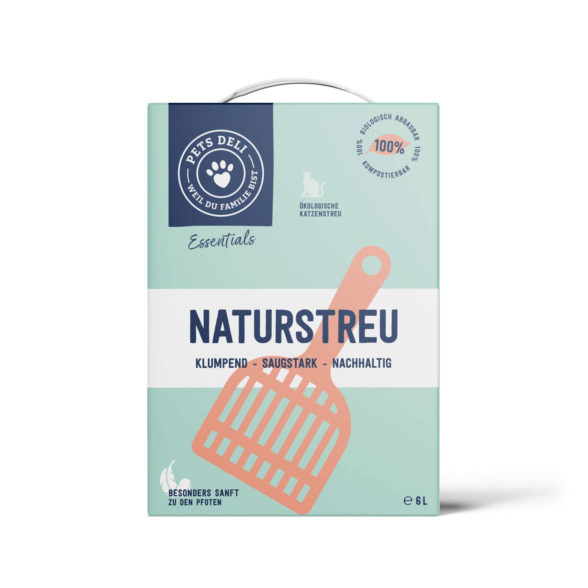 Natur Klumpstreu für Katzen - Klumpstreu "Natur" / 6l von Pets Deli