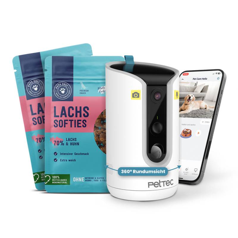 PetTec Hello Cam inkl. Lachs "Softies" - Lachs Softies 2x90g von Pets Deli