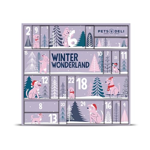 Pets Deli Adventskalender 2025 für Hunde, 24 Türchen mit Snacks, Nassfutter & Gutschein, 1280 g von Pets Deli