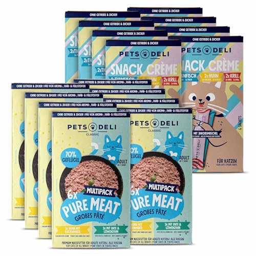 Pets Deli Bundle für Katzen mit Pure Meat Nassfutter Multipack und Cremesnack Multipack 1020g Pets Deli Bundle für Katzen mit Pure Meat Nassfutter Multipack und Cremesnack Multipack 1020g von Pets Deli