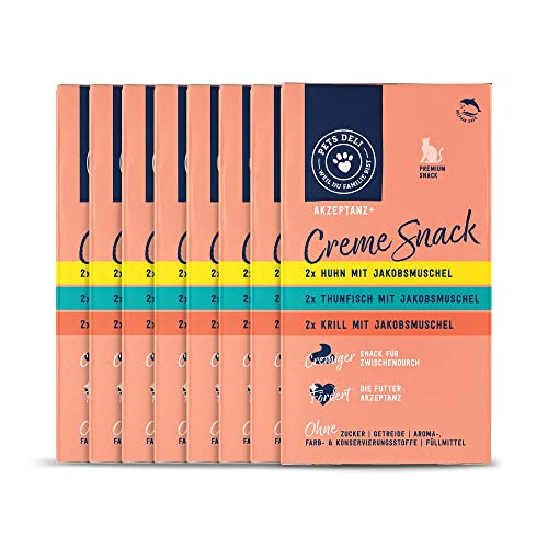 Pets Deli Multipack Cremesnack für Katzen mit Huhn, Thunfisch und Krill ohne Gluten und Zucker 8 x 90g Pets Deli Multipack Cremesnack für Katzen mit Huhn, Thunfisch und Krill ohne Gluten und Zucker 8 x 90g von Pets Deli