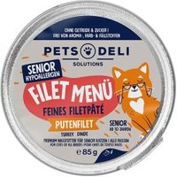 Pets Deli Nassfutter Katze, Senior, Hypocare, Filet Menü Putenfilet 12x85g von Pets Deli