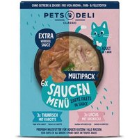 Pets Deli Nassfutter Katze Adult, Saucen Menü Multipack 6x70 g Pets Deli Nassfutter Katze Adult, Saucen Menü Multipack 6x70 g von Pets Deli